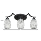 Zilo Three Light Bath Bar in Matte Black with 5" Black Fusion Shade