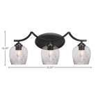 Zilo Three Light Bath Bar in Matte Black with 6" Smoke Bubble Shade