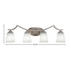 Zilo Four Light Bath Bar in Graphite with 4.5" Square White Muslin Shade