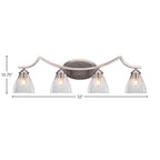 Zilo Four Light Bath Bar in Graphite with 6.25" Clear Bubble Shade