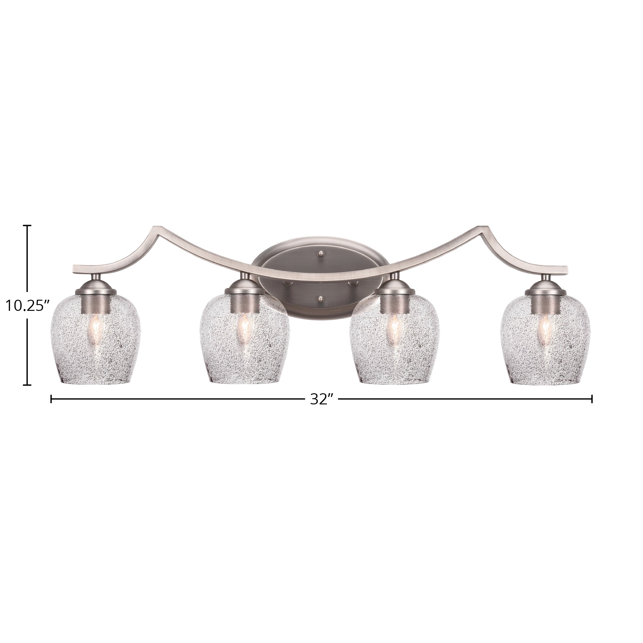 Zilo Four Light Bath Bar in Graphite with 6" Smoke Bubble Shade