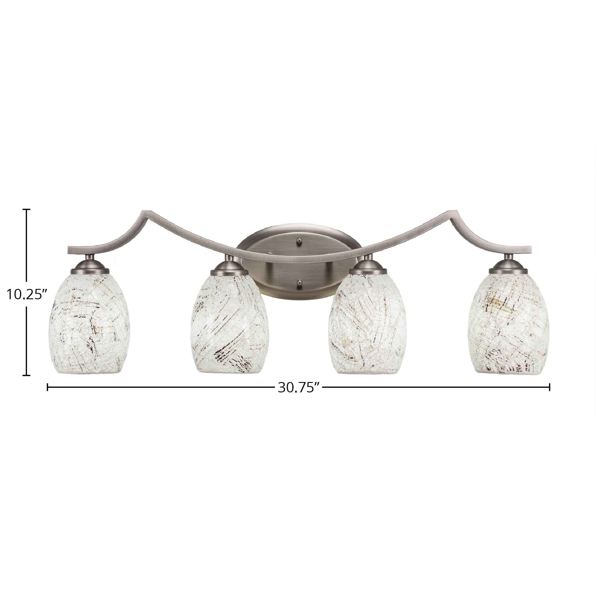 Zilo Four Light Bath Bar in Graphite with 5" Natural Fusion Shade