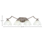 Zilo Four Light Bath Bar in Graphite with 7" Gold Ice Shade