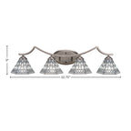 Zilo Four Light Bath Bar in Graphite with 7" Pewter Art Glass Shade