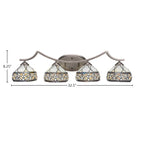 Zilo Four Light Bath Bar in Graphite with 7" Royal Merlot Art Glass Shade