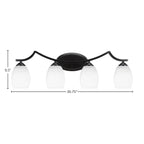 Zilo Four Light Bath Bar in Matte Black with 5" White Matrix Shade