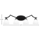Zilo Four Light Bath Bar in Matte Black with 6.25" White Marble Shade