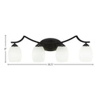 Zilo Four Light Bath Bar in Matte Black with 5" White Linen Shade