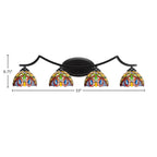 Zilo Four Light Bath Bar in Matte Black with 7" Lynx Art Glass Shade