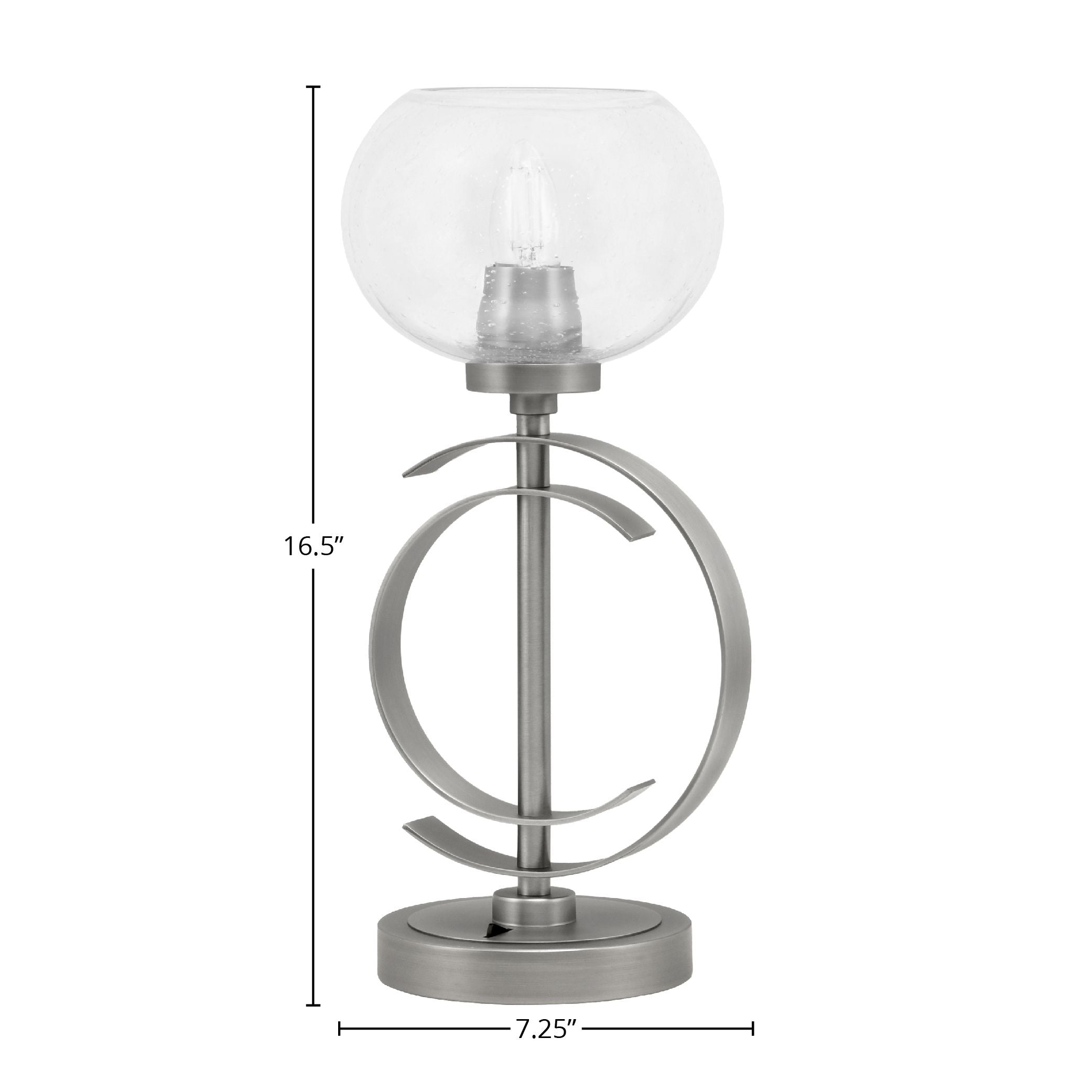 Accent Lamps One Light Accent Lamp in Graphite with 7" Clear Bubble Shade