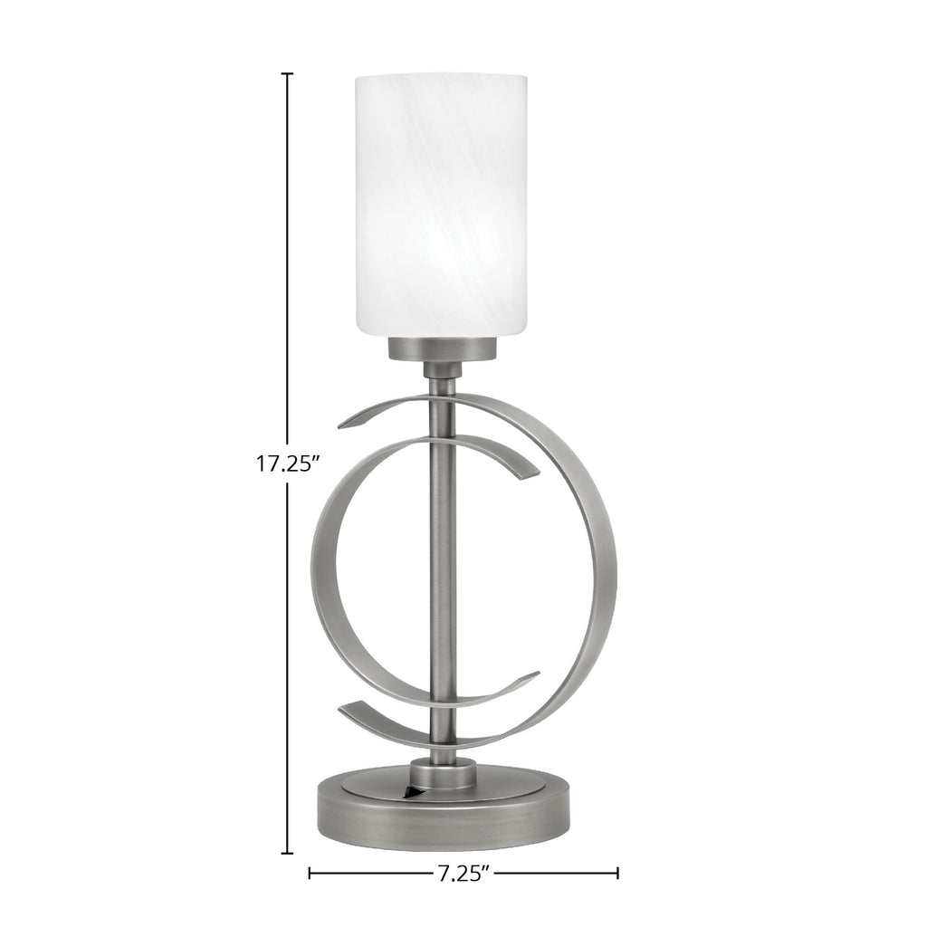 Accent Lamps One Light Accent Lamp in Graphite with 4" White Marble Shade