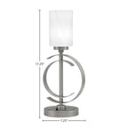 Accent Lamps One Light Accent Lamp in Graphite with 4" White Marble Shade