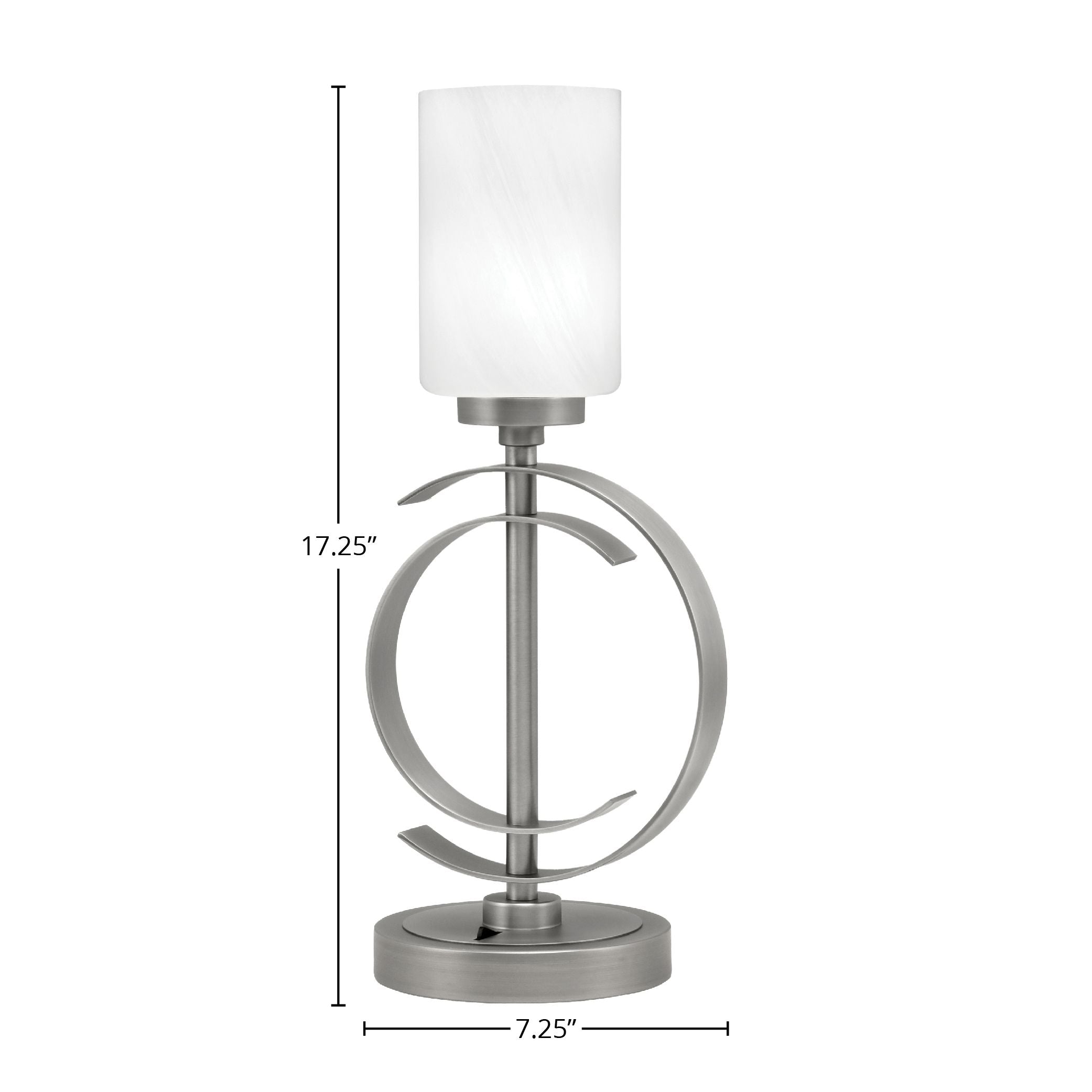 Accent Lamps One Light Accent Lamp in Graphite with 4" White Marble Shade