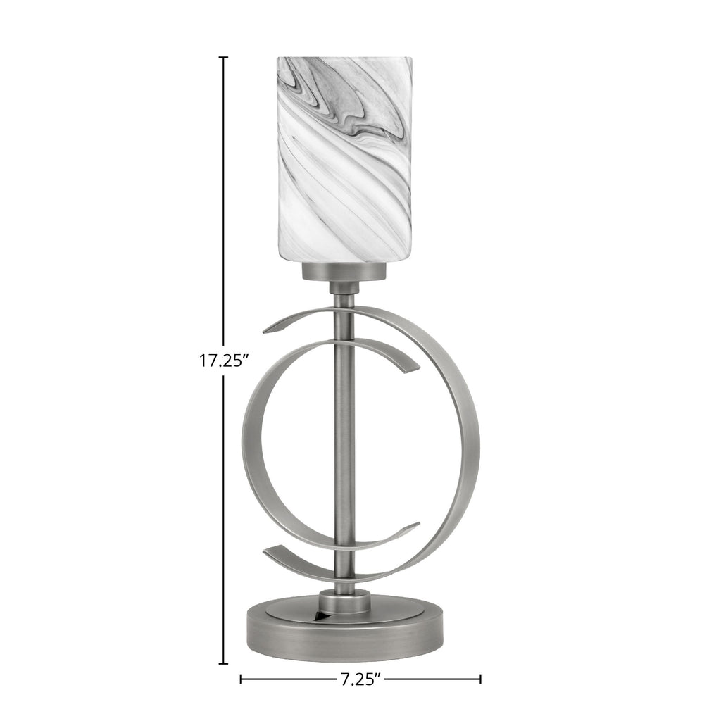 Accent Lamps One Light Accent Lamp in Graphite with 4" Onyx Swirl Shade