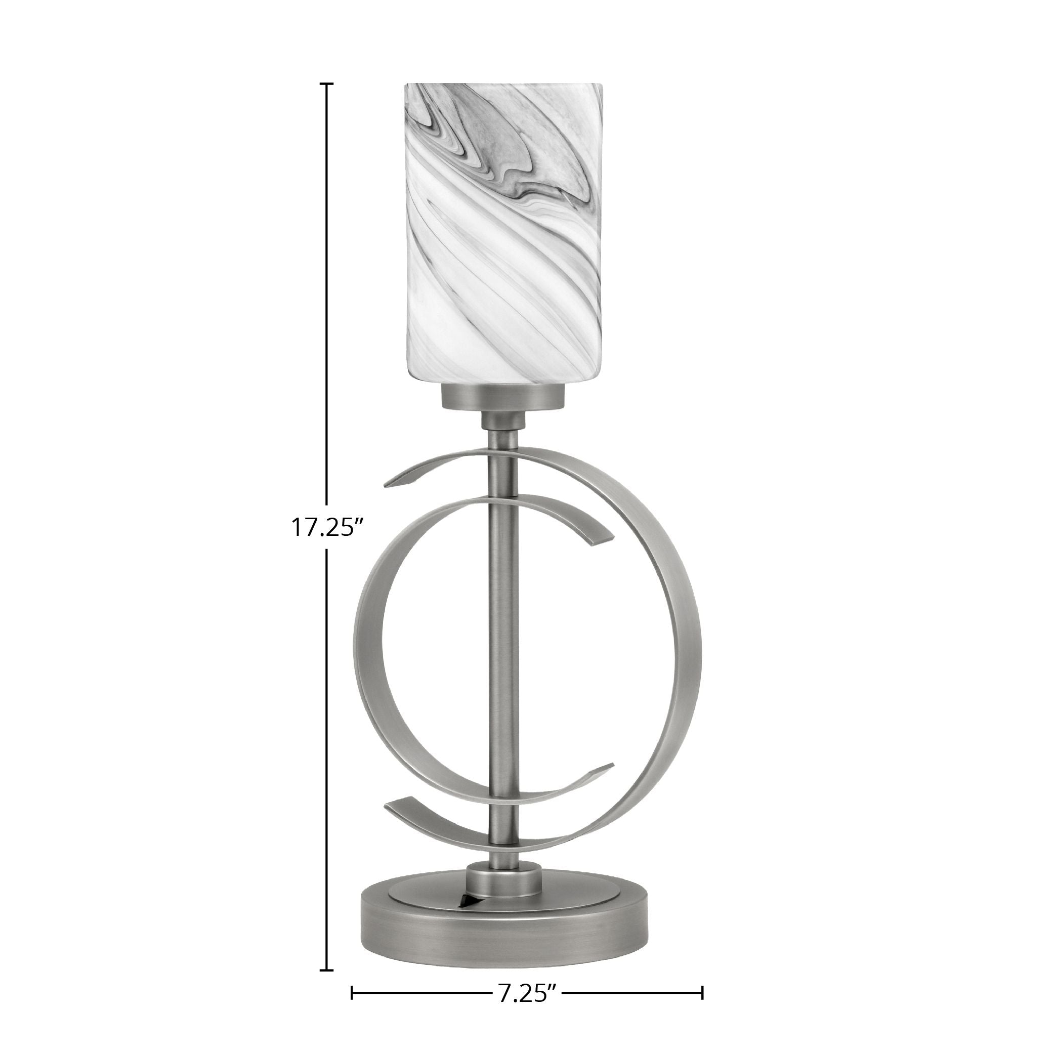 Accent Lamps One Light Accent Lamp in Graphite with 4" Onyx Swirl Shade