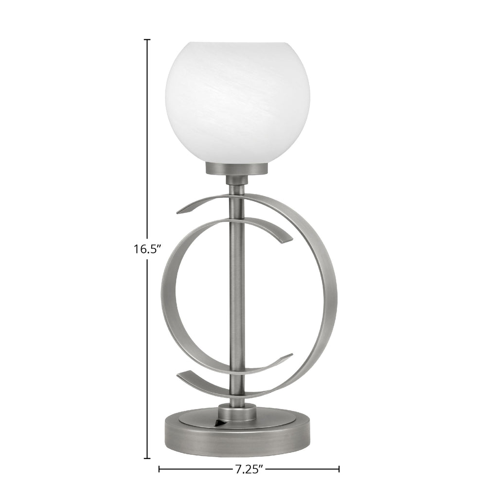 Accent Lamps One Light Accent Lamp in Graphite with 5.75" White Marble Shade