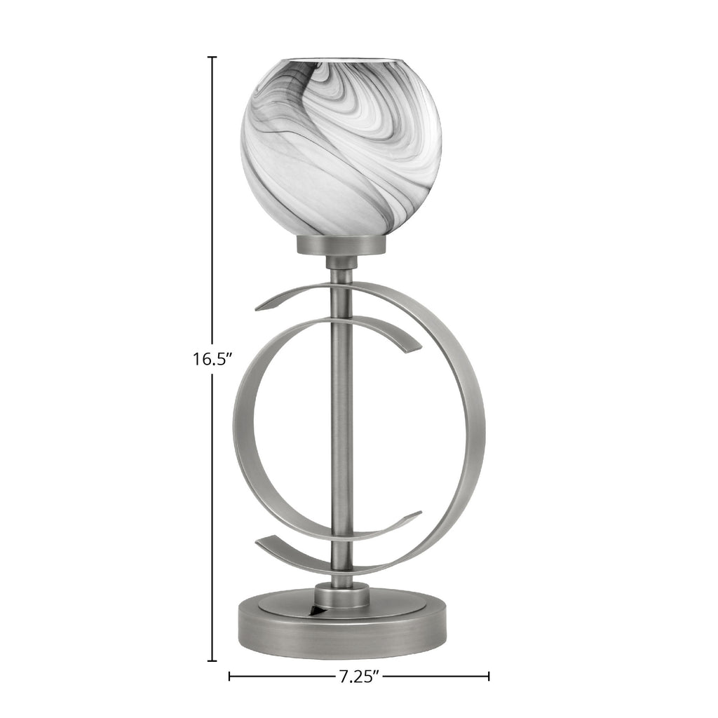 Accent Lamps One Light Accent Lamp in Graphite with 5.75" Onyx Swirl Shade