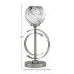 Accent Lamps One Light Accent Lamp in Graphite with 5.75" Onyx Swirl Shade