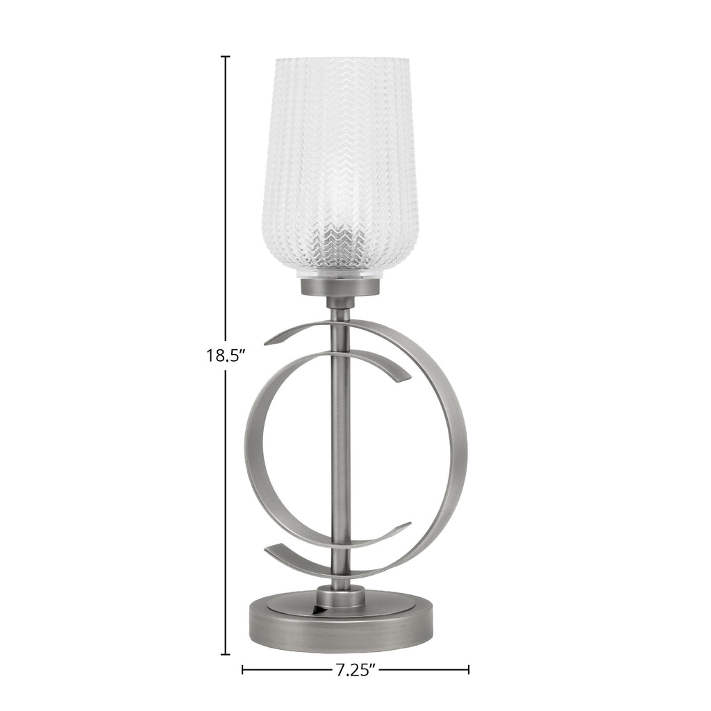 Accent Lamps One Light Accent Lamp in Graphite with 5" Clear Textured Shade