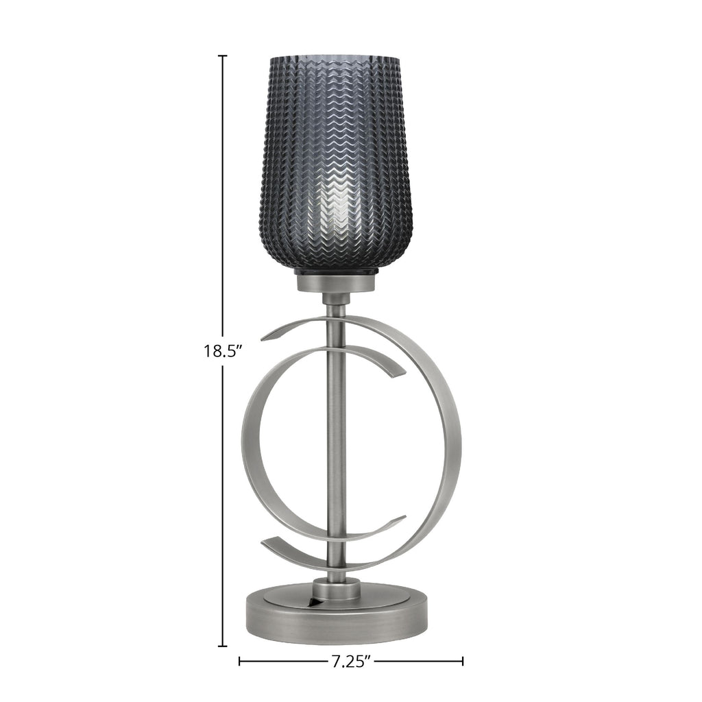 Accent Lamps One Light Accent Lamp in Graphite with 5" Smoke Textured Shade