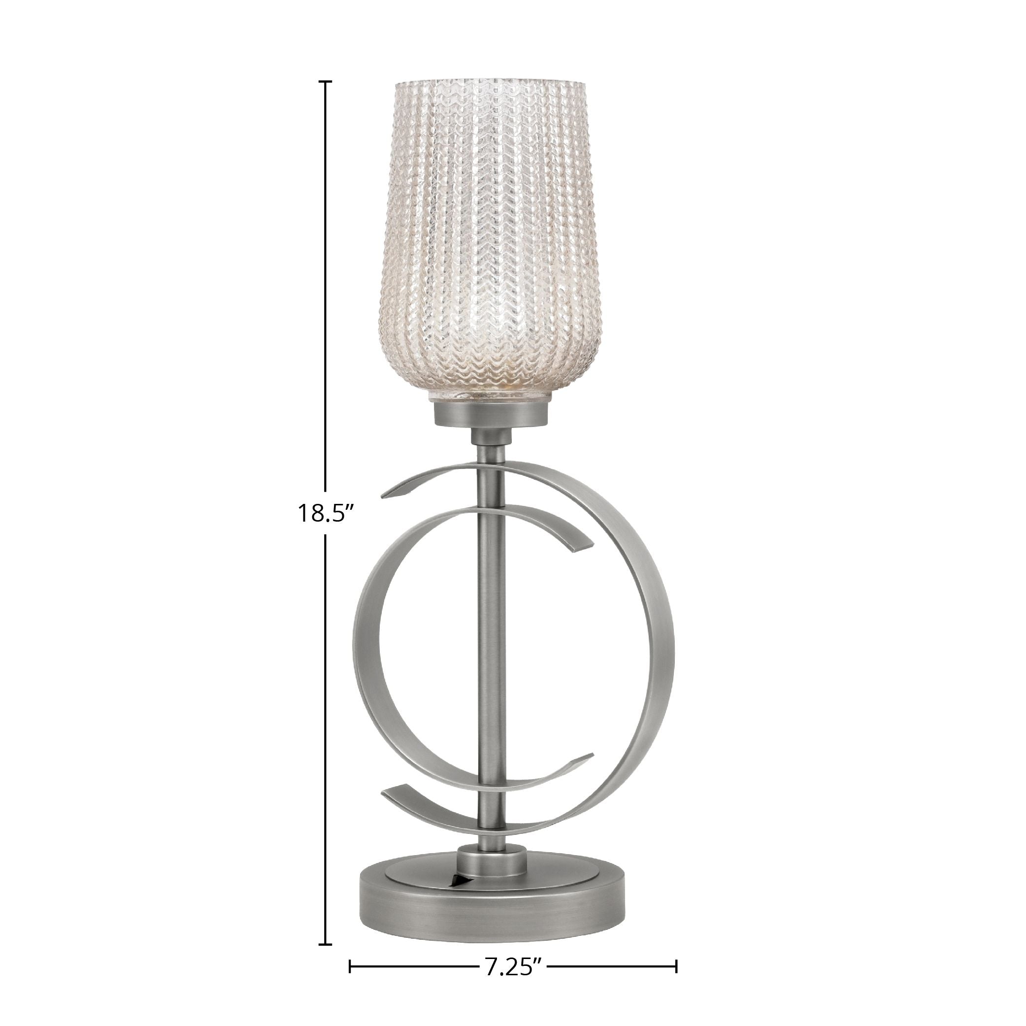 Accent Lamps One Light Accent Lamp in Graphite with 5" Silver Textured Shade