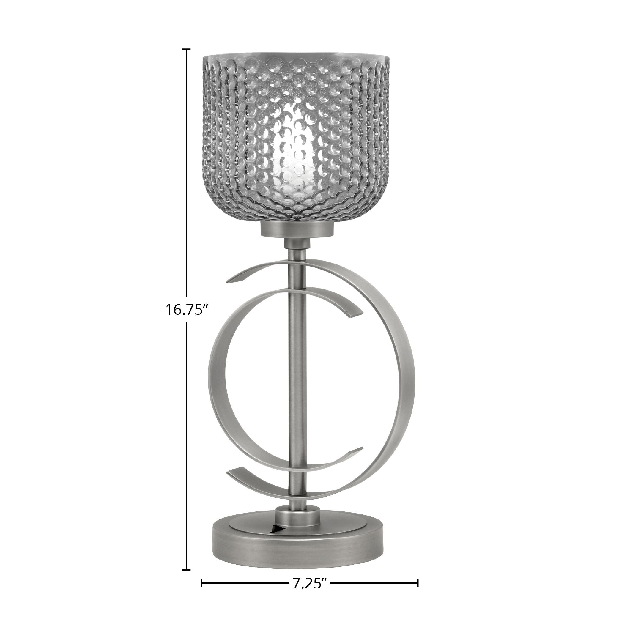 Accent Lamps One Light Accent Lamp in Graphite with 6" Smoke Textured Shade