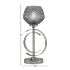 Accent Lamps One Light Accent Lamp in Graphite with 6" Smoke Textured Shade