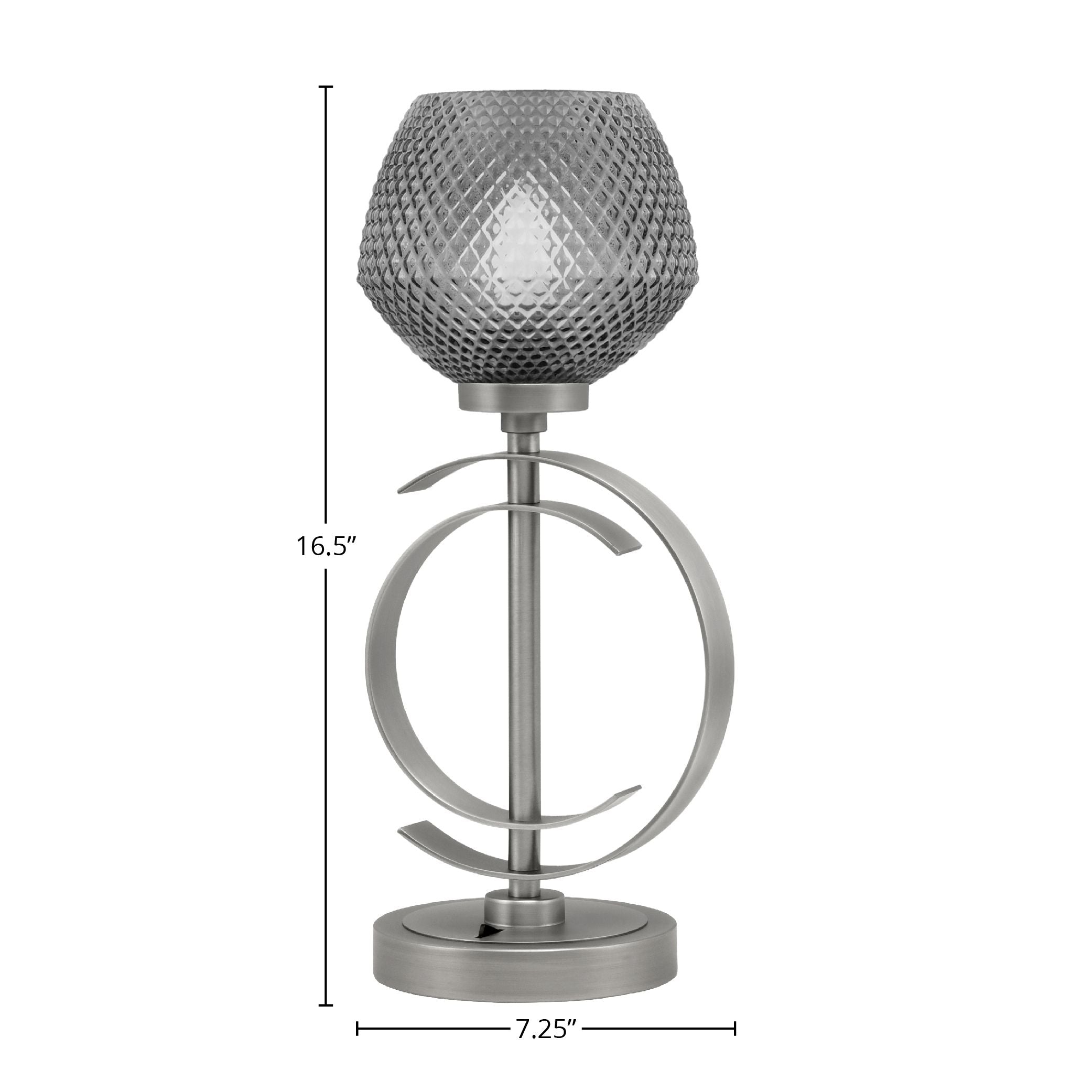 Accent Lamps One Light Accent Lamp in Graphite with 6" Smoke Textured Shade