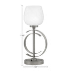 Accent Lamps One Light Accent Lamp in Graphite with 6" White Marble Shade