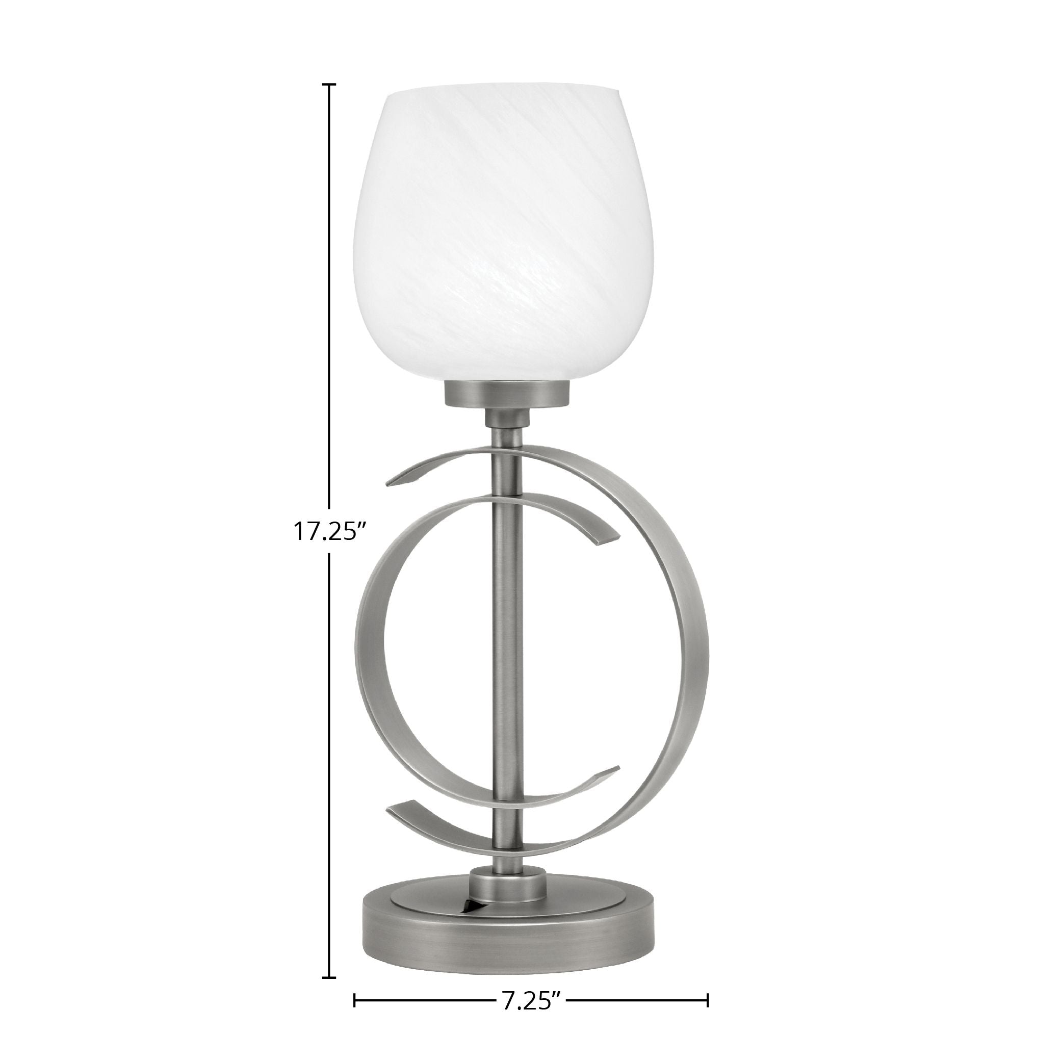 Accent Lamps One Light Accent Lamp in Graphite with 6" White Marble Shade