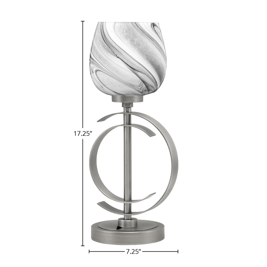 Accent Lamps One Light Accent Lamp in Graphite with 6" Onyx Swirl Shade