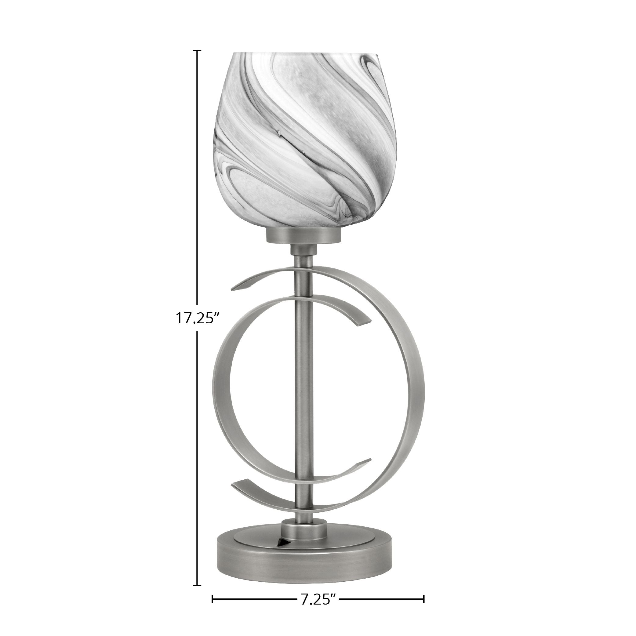 Accent Lamps One Light Accent Lamp in Graphite with 6" Onyx Swirl Shade
