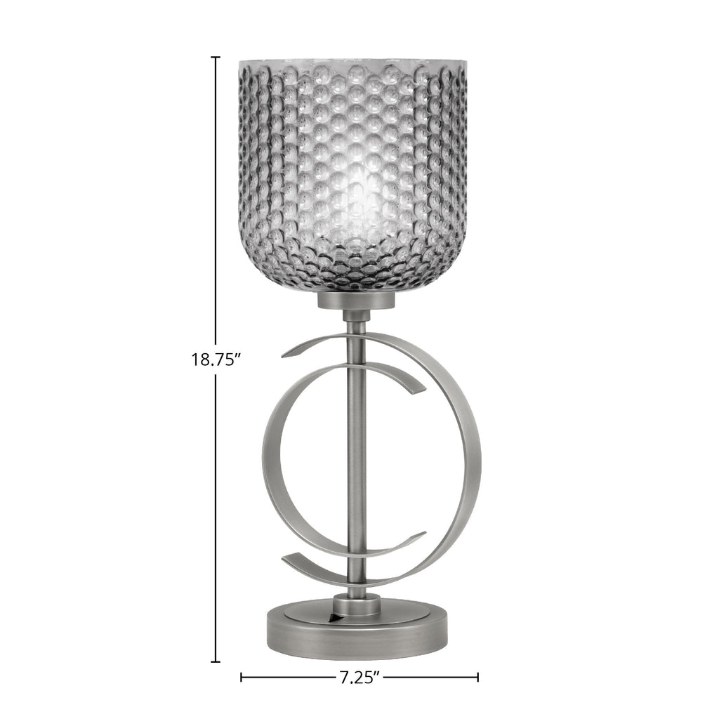 Accent Lamps One Light Accent Lamp in Graphite with 7" Smoke Textured Shade