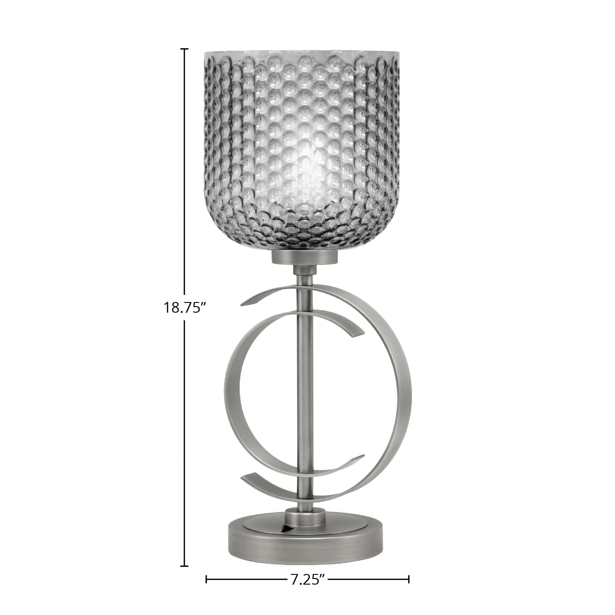 Accent Lamps One Light Accent Lamp in Graphite with 7" Smoke Textured Shade