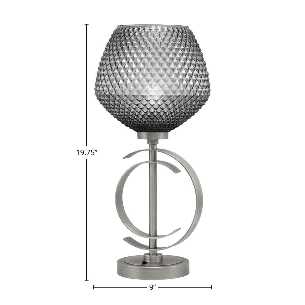 Accent Lamps One Light Accent Lamp in Graphite with 9" Smoke Textured Shade