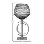 Accent Lamps One Light Accent Lamp in Graphite with 9" Smoke Textured Shade