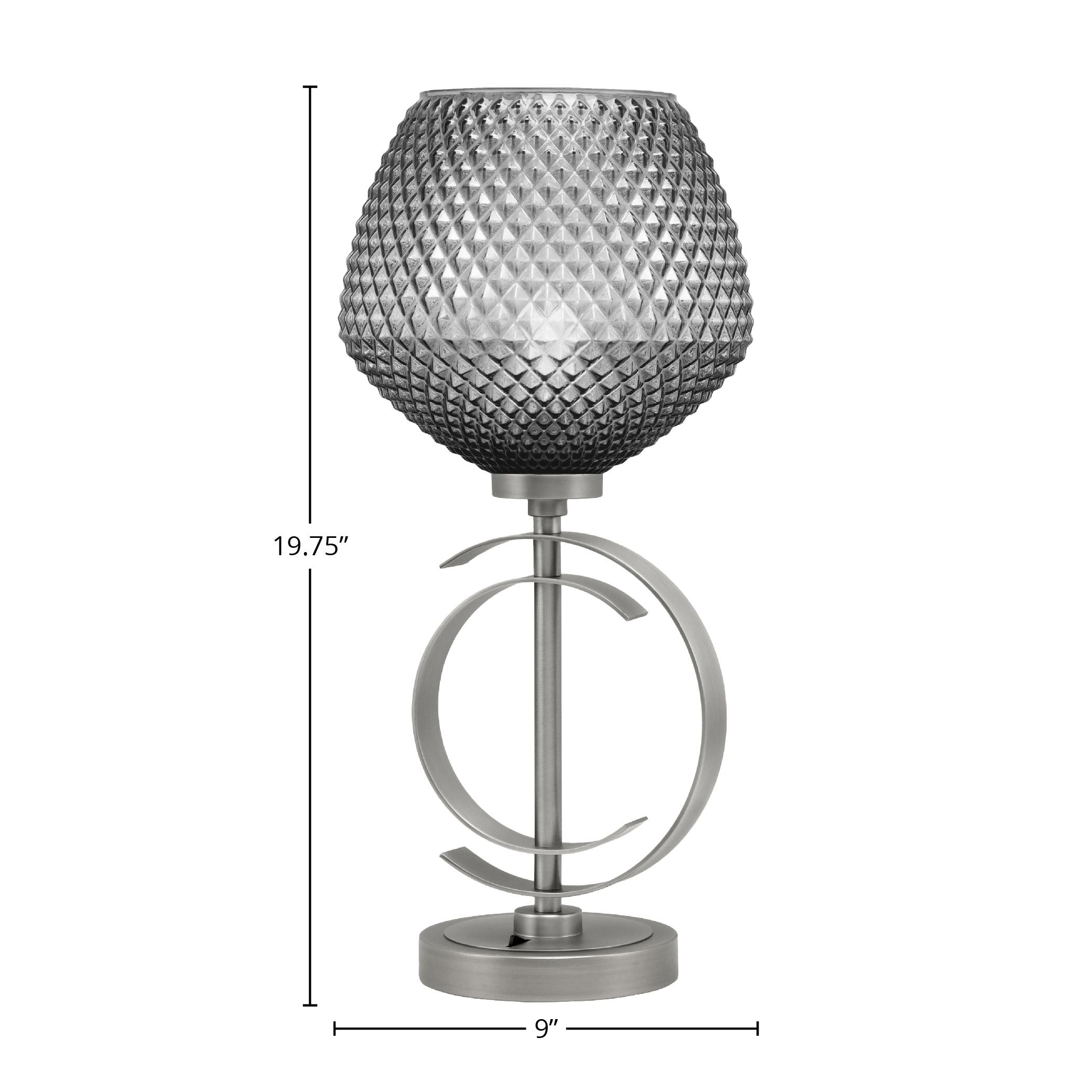 Accent Lamps One Light Accent Lamp in Graphite with 9" Smoke Textured Shade