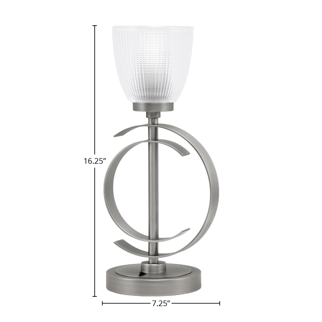 Accent Lamps One Light Accent Lamp in Graphite with 5" Clear Ribbed Shade