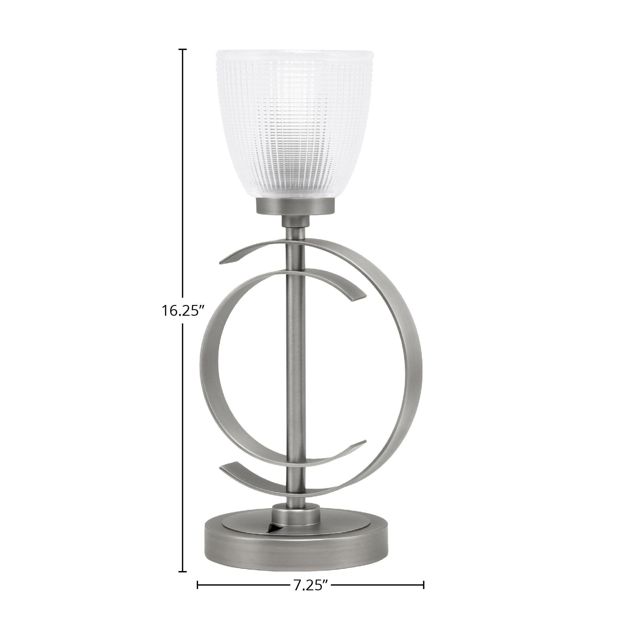 Accent Lamps One Light Accent Lamp in Graphite with 5" Clear Ribbed Shade