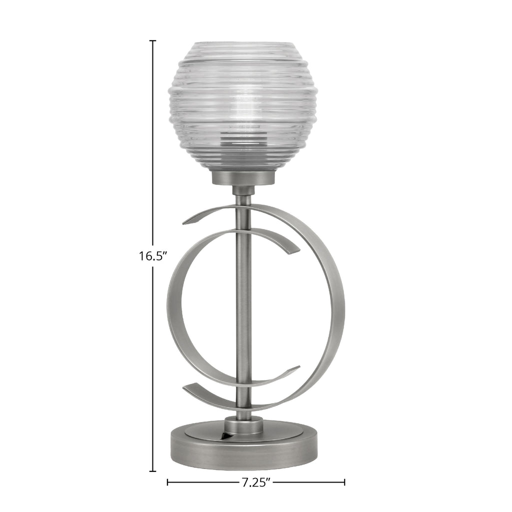 Accent Lamps One Light Accent Lamp in Graphite with 6" Clear Ribbed Shade