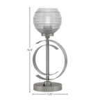 Accent Lamps One Light Accent Lamp in Graphite with 6" Clear Ribbed Shade