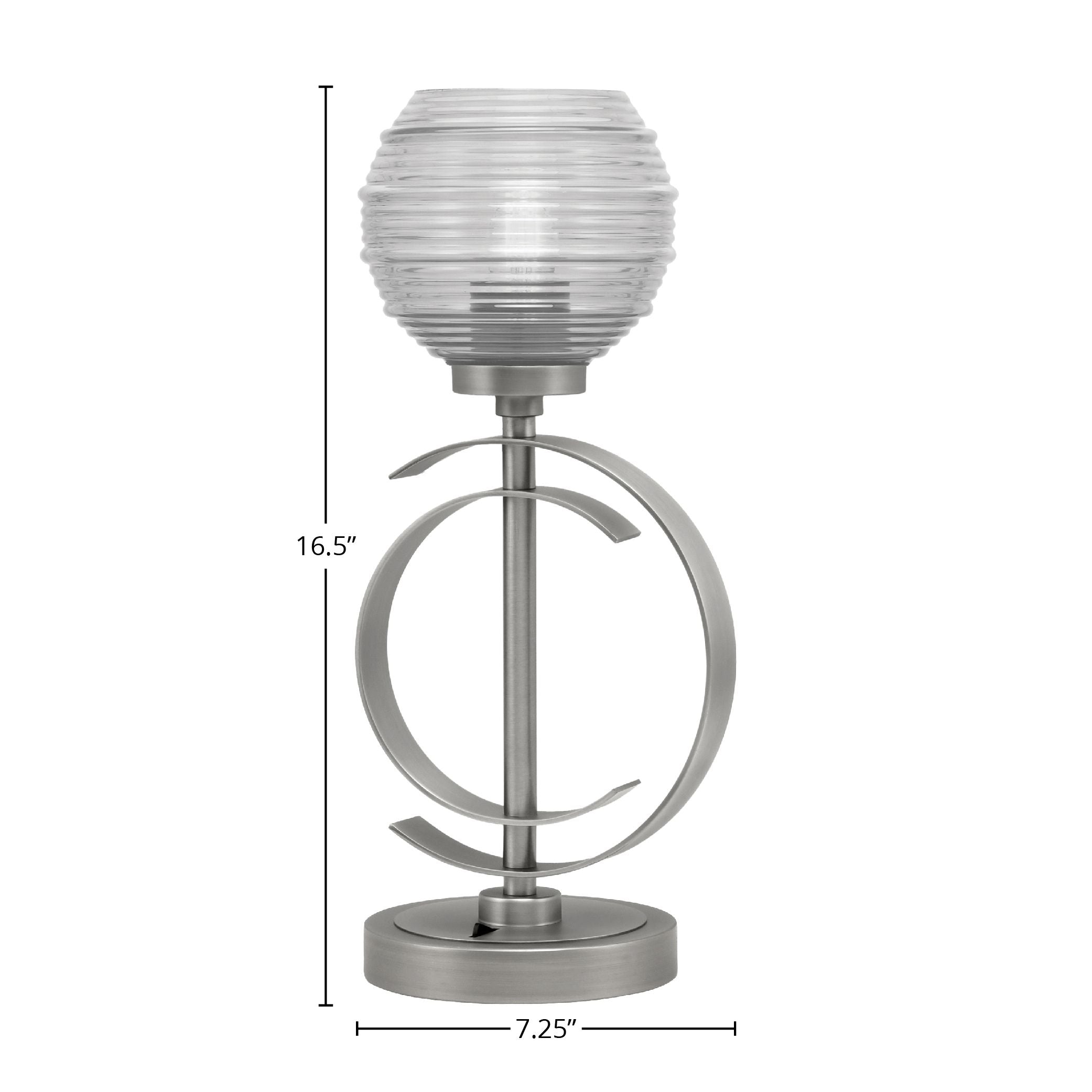 Accent Lamps One Light Accent Lamp in Graphite with 6" Clear Ribbed Shade