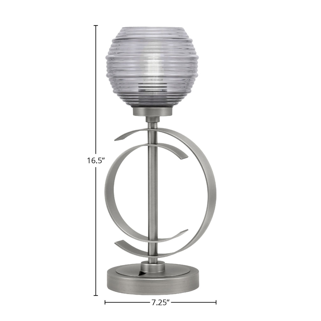 Accent Lamps One Light Accent Lamp in Graphite with 6" Smoke Ribbed Shade