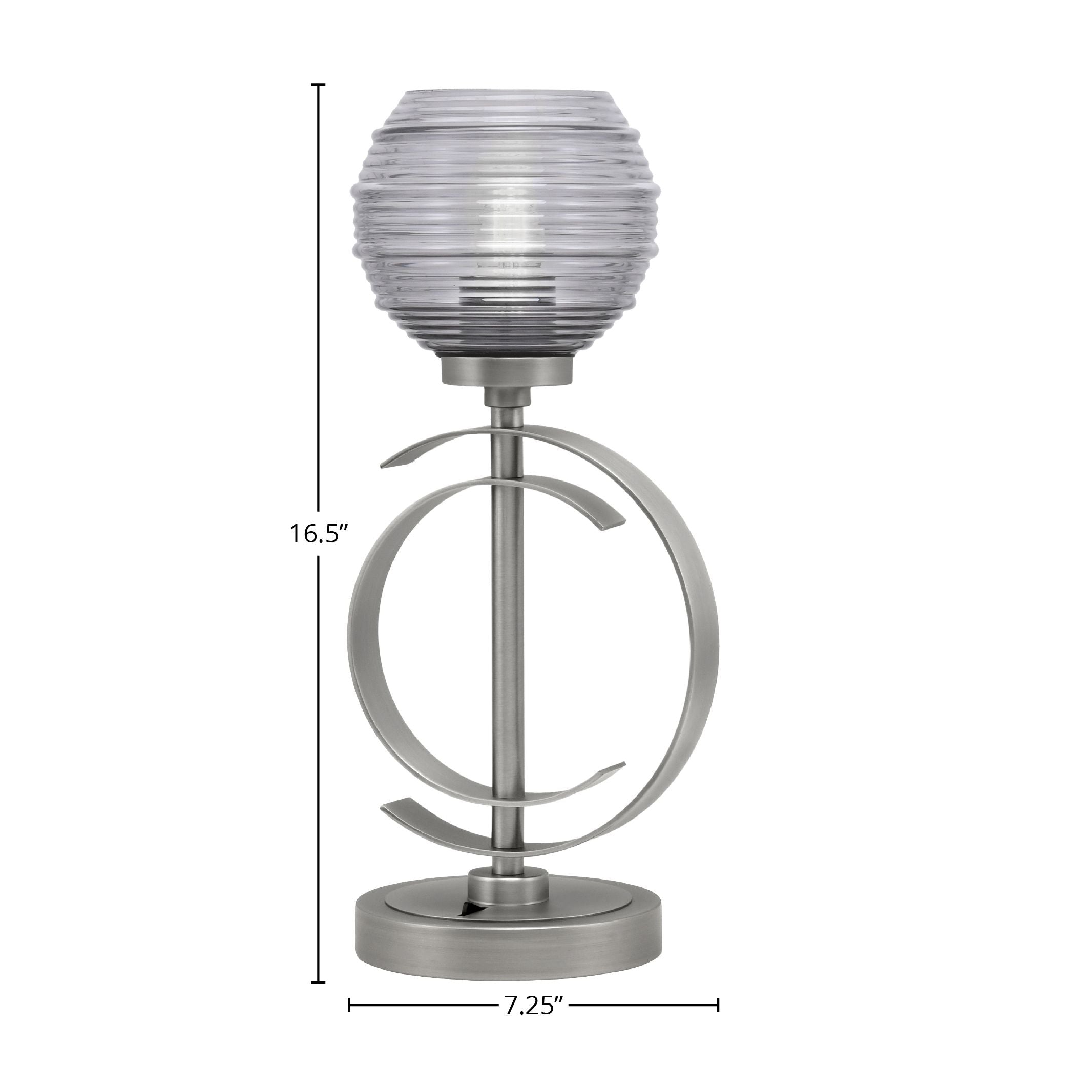 Accent Lamps One Light Accent Lamp in Graphite with 6" Smoke Ribbed Shade