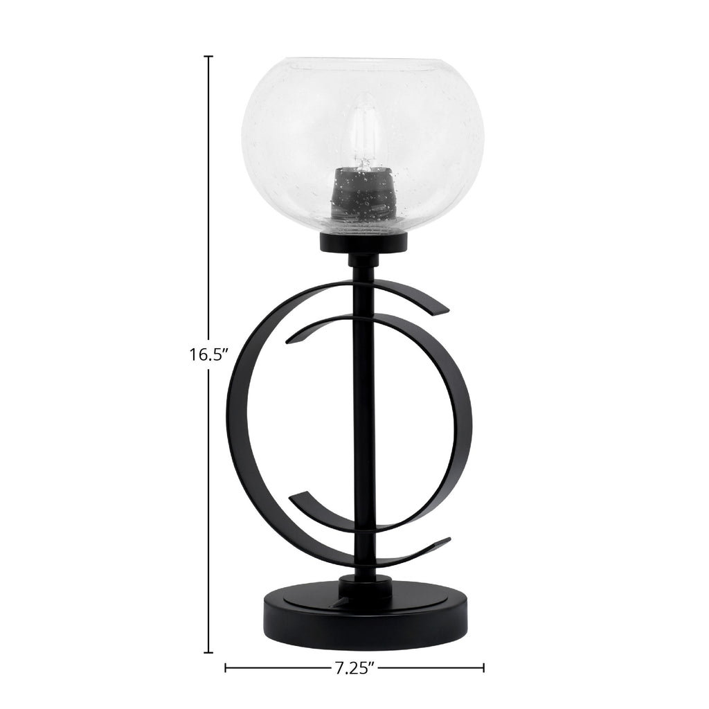 Accent Lamps One Light Accent Lamp in Matte Black with 7" Clear Bubble Shade