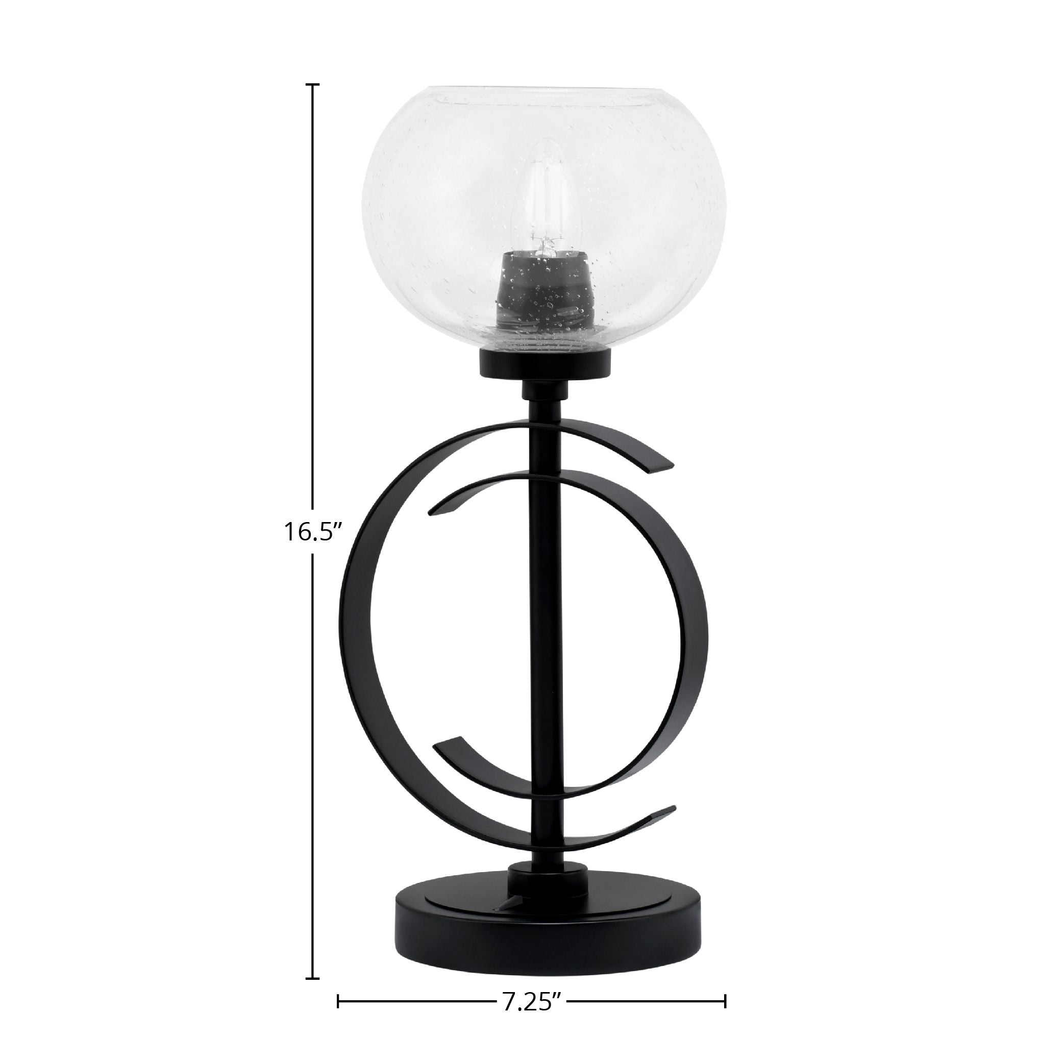 Accent Lamps One Light Accent Lamp in Matte Black with 7" Clear Bubble Shade