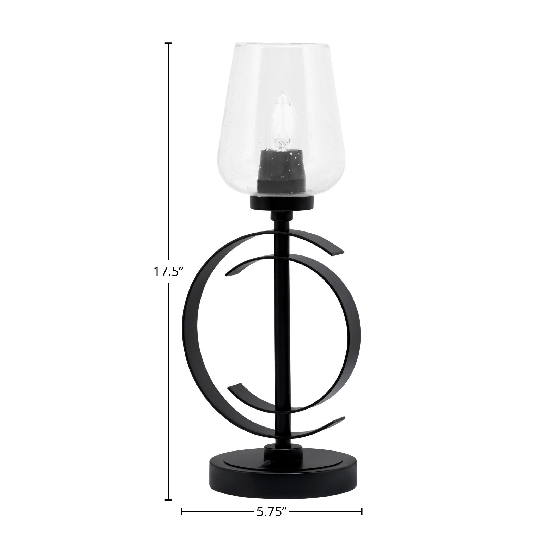 Accent Lamps One Light Accent Lamp in Matte Black with 5" Clear Bubble Shade