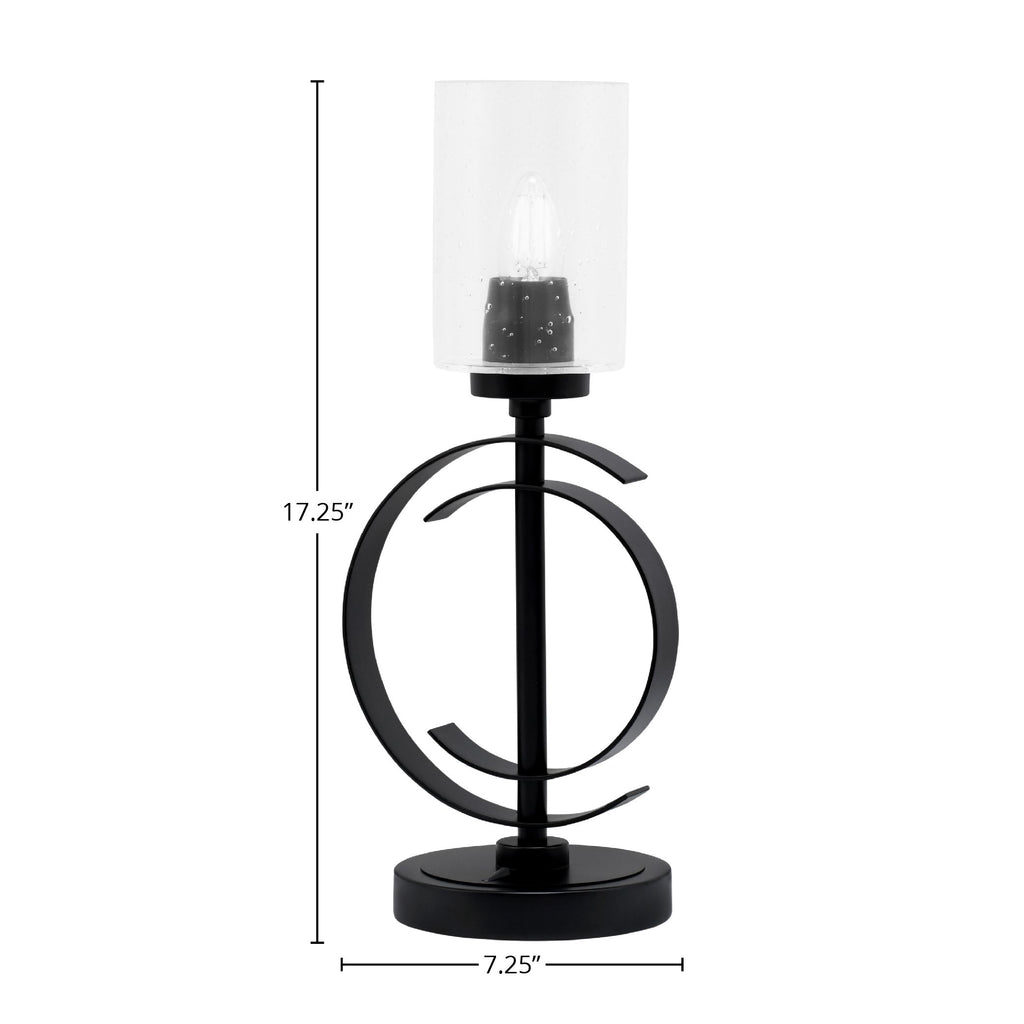 Accent Lamps One Light Accent Lamp in Matte Black with 4" Clear Bubble Shade
