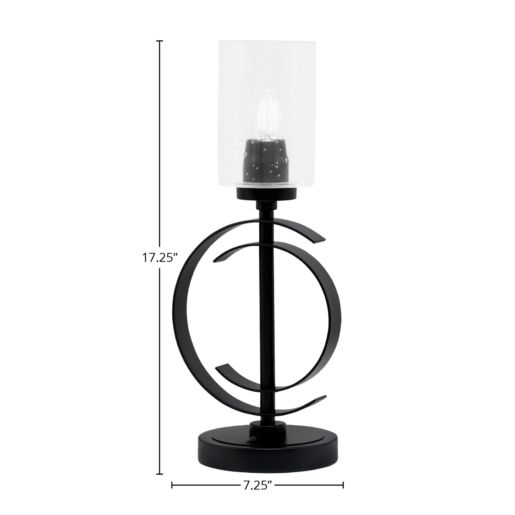 Accent Lamps One Light Accent Lamp in Matte Black with 4" Clear Bubble Shade