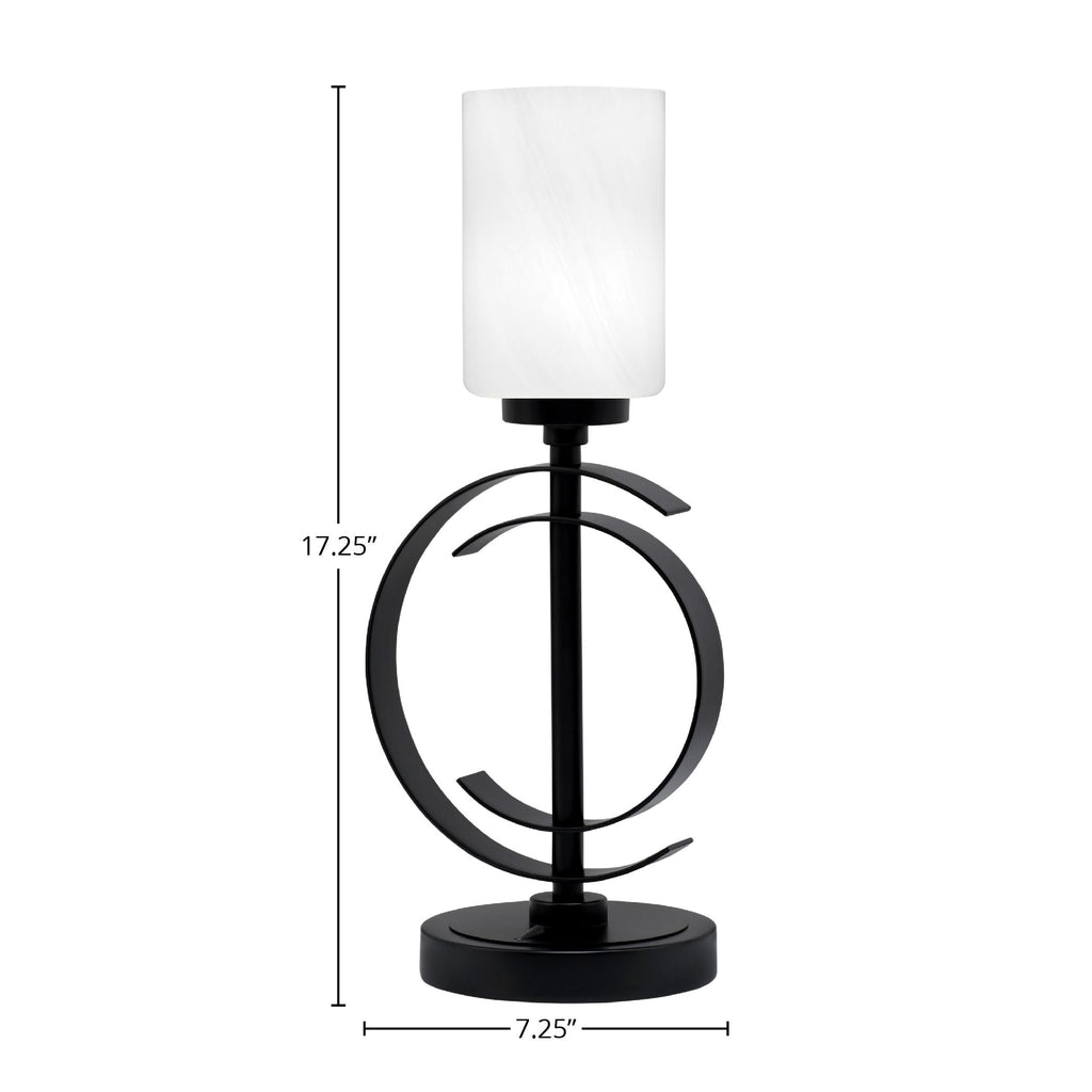 Accent Lamps One Light Accent Lamp in Matte Black with 4" White Marble Shade
